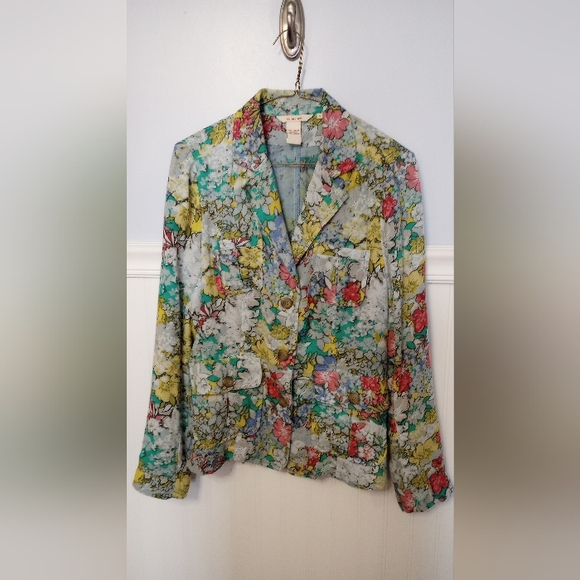 Sundance Boho Floral Lightweight Cotton Blazer Jacket Women’s Size Small - Picture 13 of 16